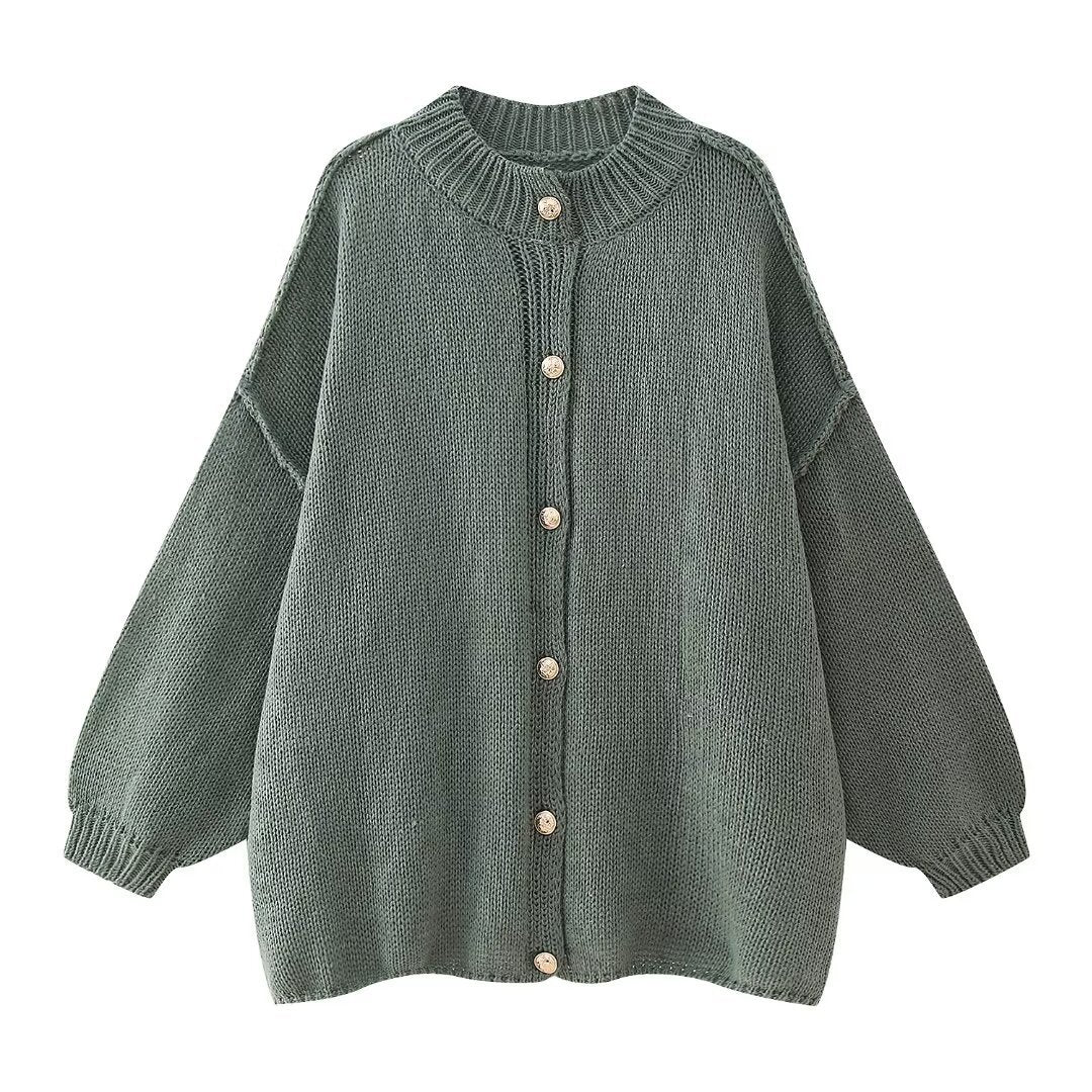 Djamila | Plain Women's Oversized Batwing Sweater Jacket - Casual & Stylish Outerwear