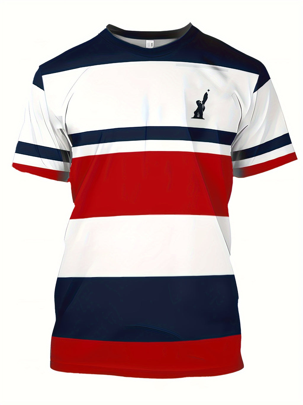 Jeriel | Men's Color Block Striped Short Sleeve Crew Neck T-shirt - Casual T-shirt