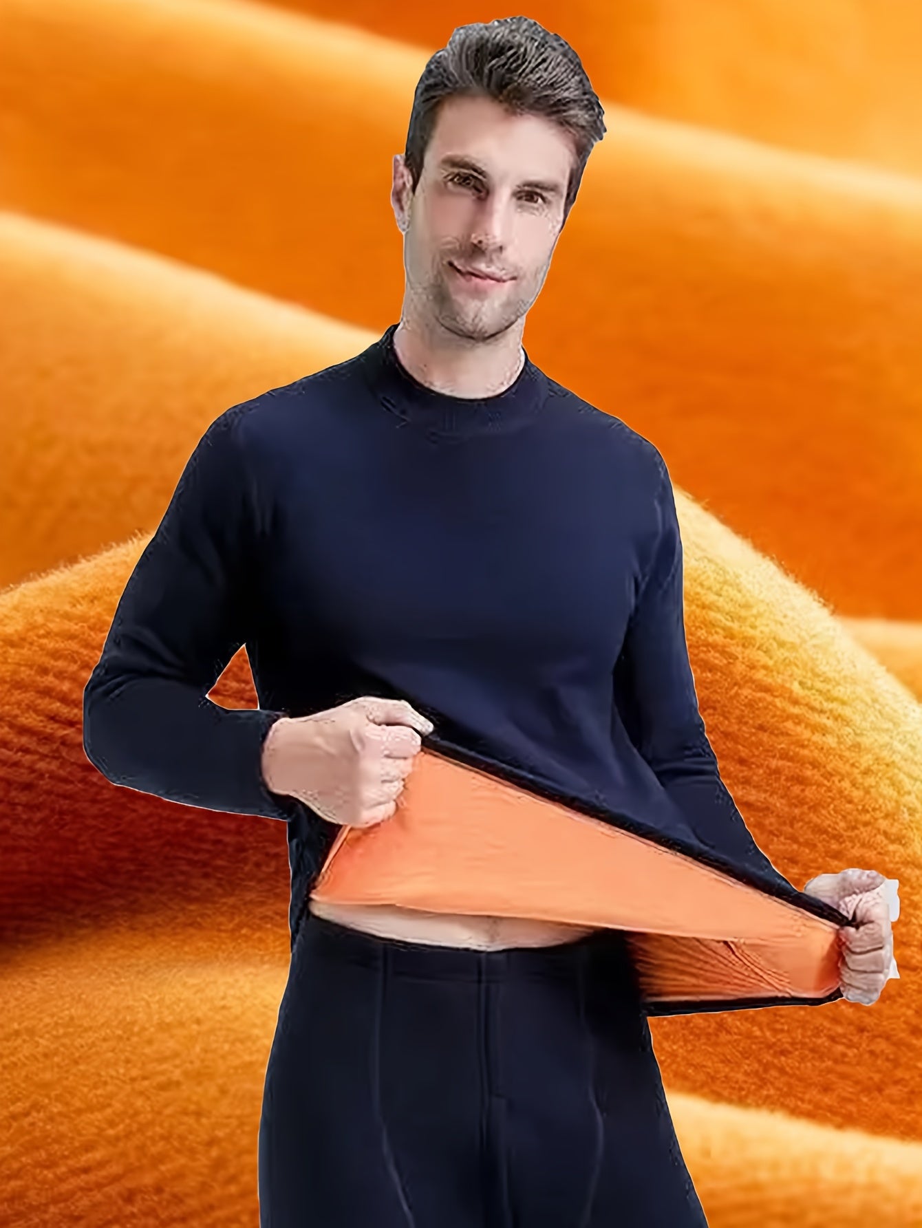 Garrick | Heren Trui Met Fleece Voering - Warme Verdikte Polyester, Ronde Hals, Lange Mouw