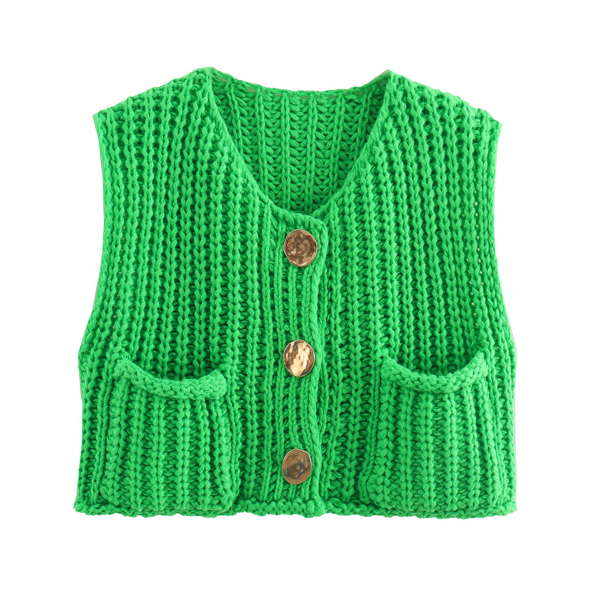 Minda | Elegant mouwloos kort gebreid vest