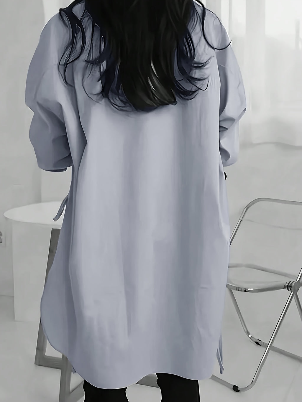 Ashford | Oversized long sleeve shirt with side button fastening