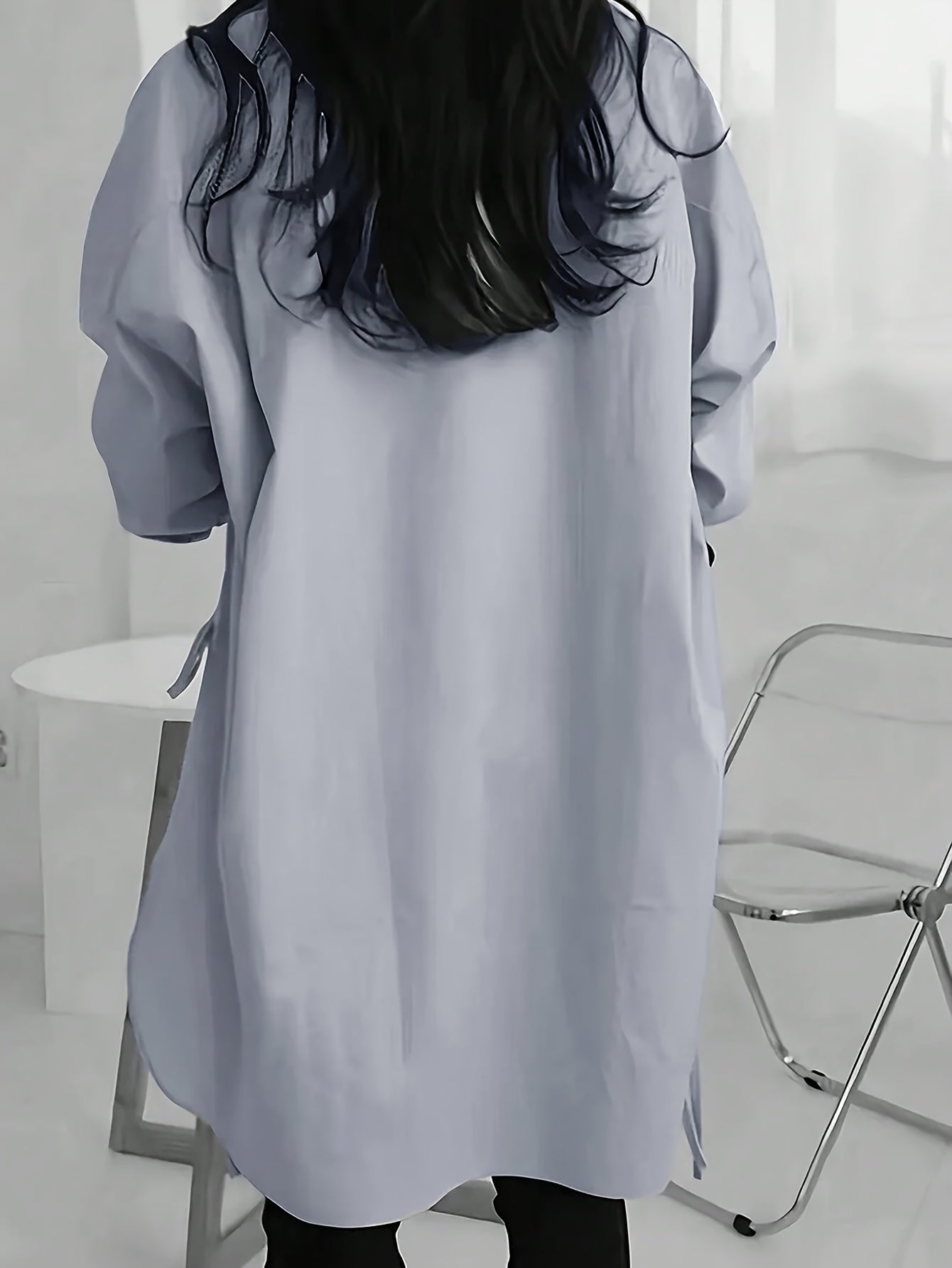 Ashford | Oversized long sleeve shirt with side button fastening