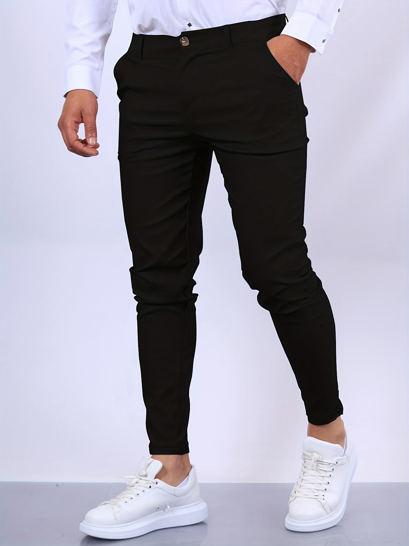 Orvalis | Pantalon de costume slim pour homme, longueur cheville – Pantalon élégant, formel et décontracté.