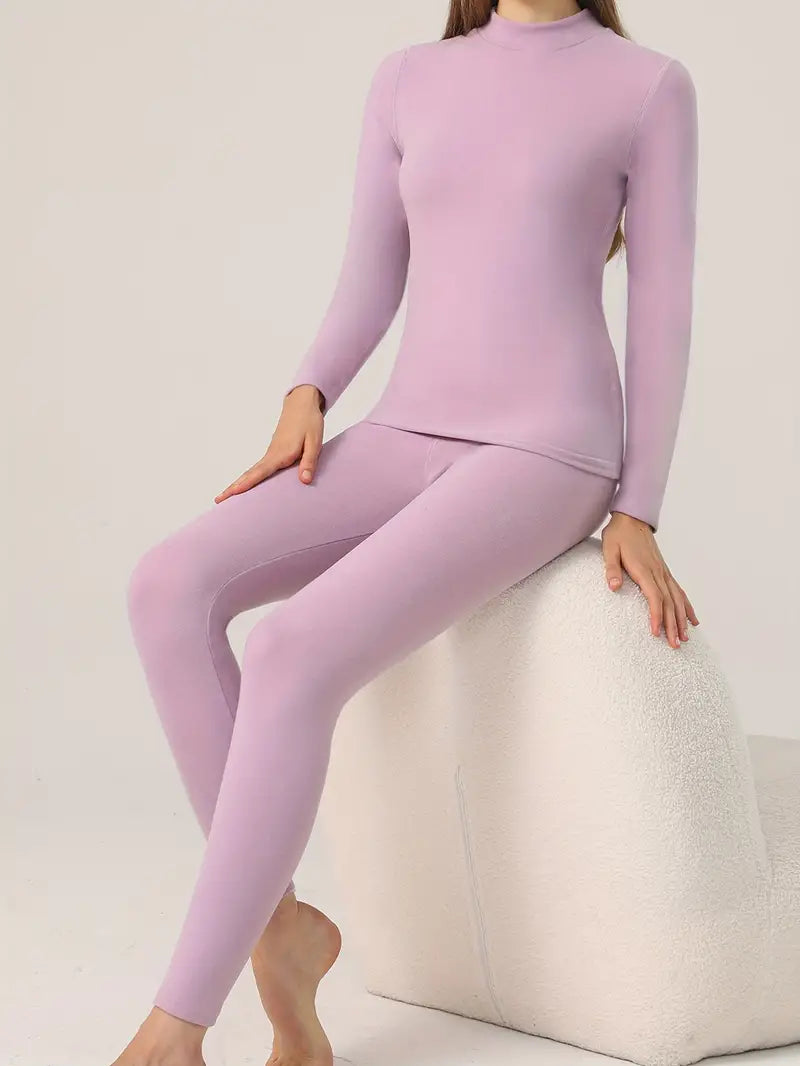 Evanthe | Thermisch damesondergoed - Loungewear voor herfst en winter, warme basis top en broek