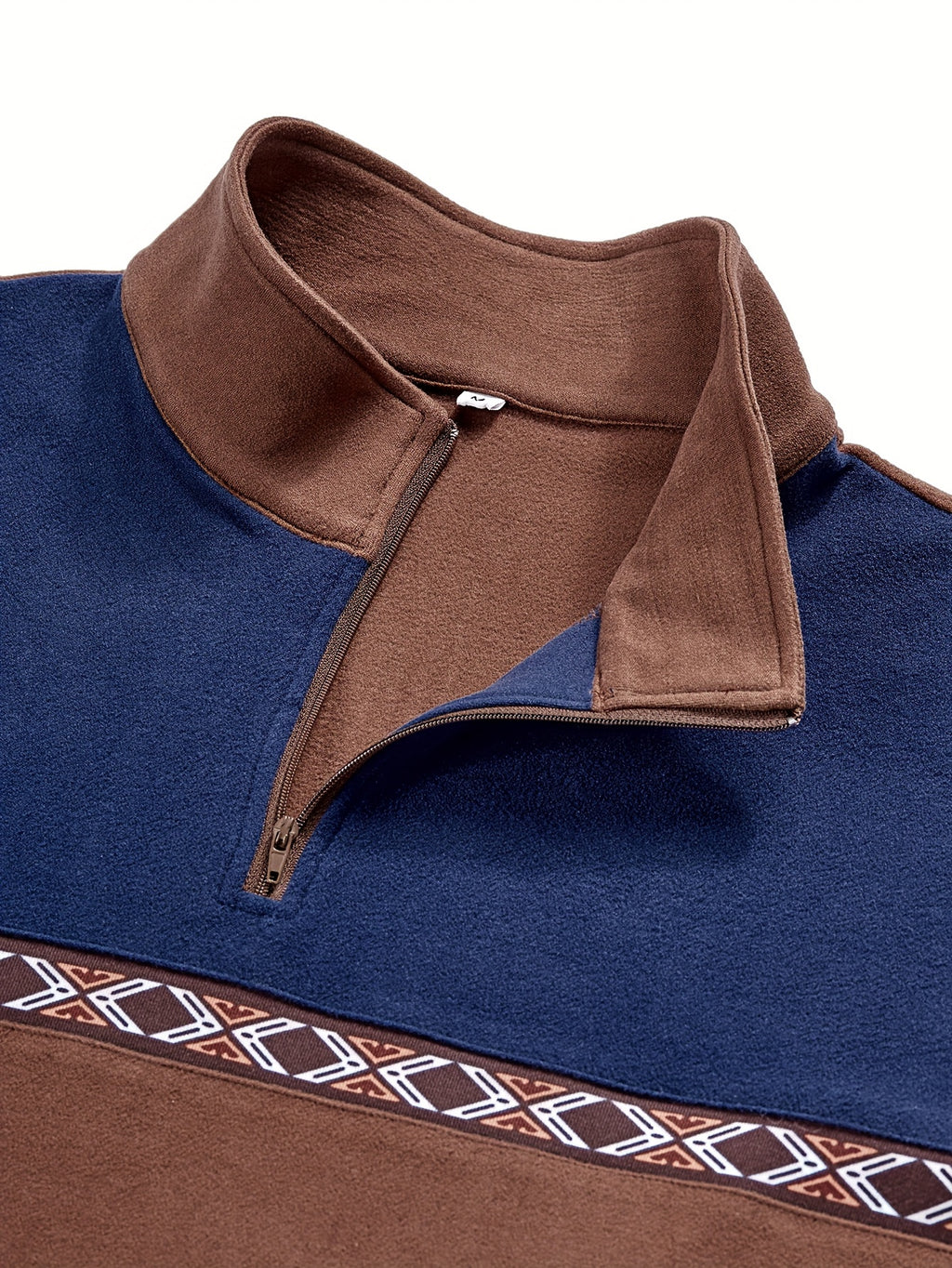 Ignacio | Heren Etnisch Patroon Sweatshirt met Halve Rits - Gestreept Kleurenblok Lange Mouwen Casual Henley Top voor Herfst & Winter