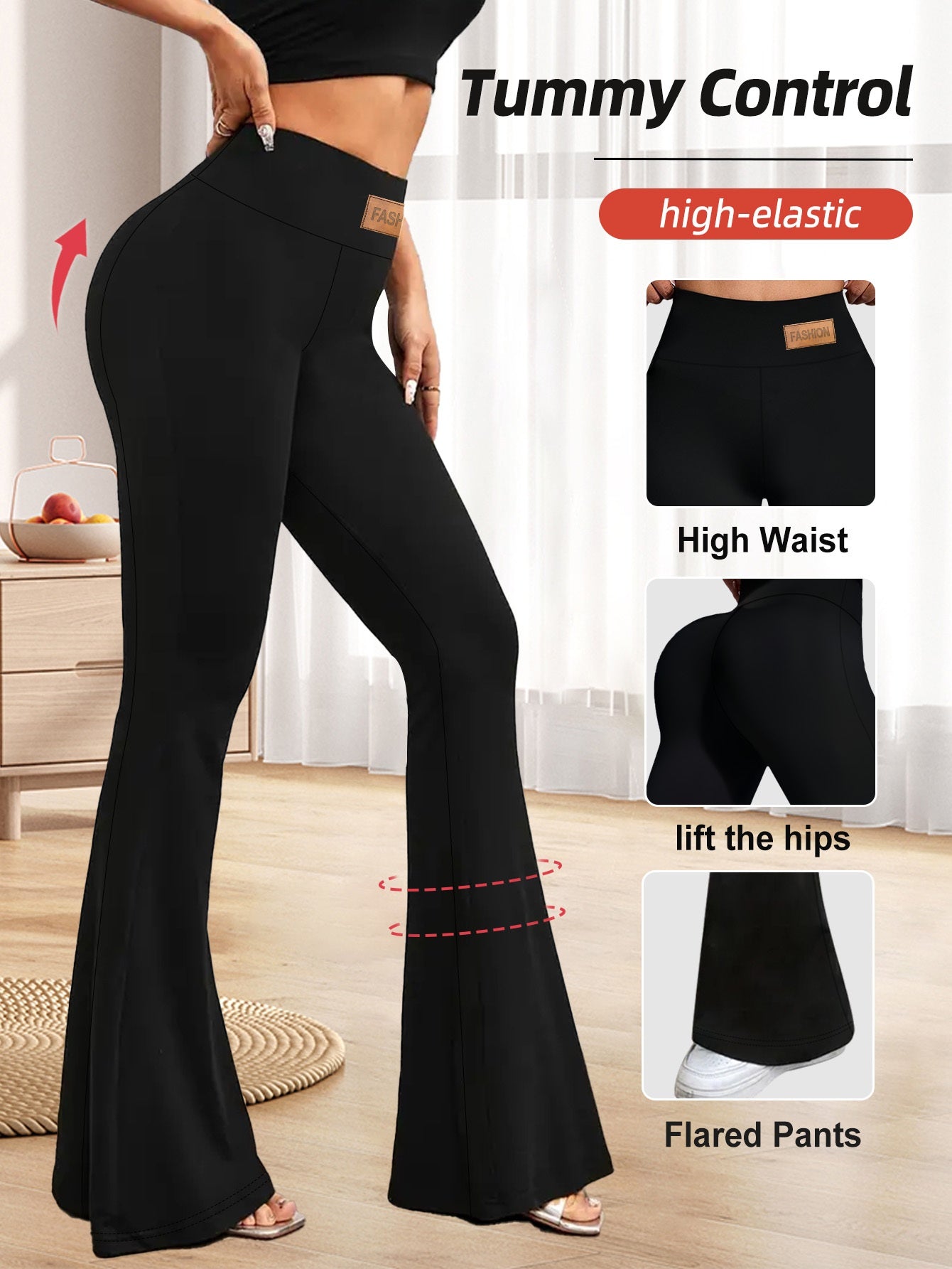 Raina | Uitlopende legging met hoge taille voor dames - Broek met buikcontrole