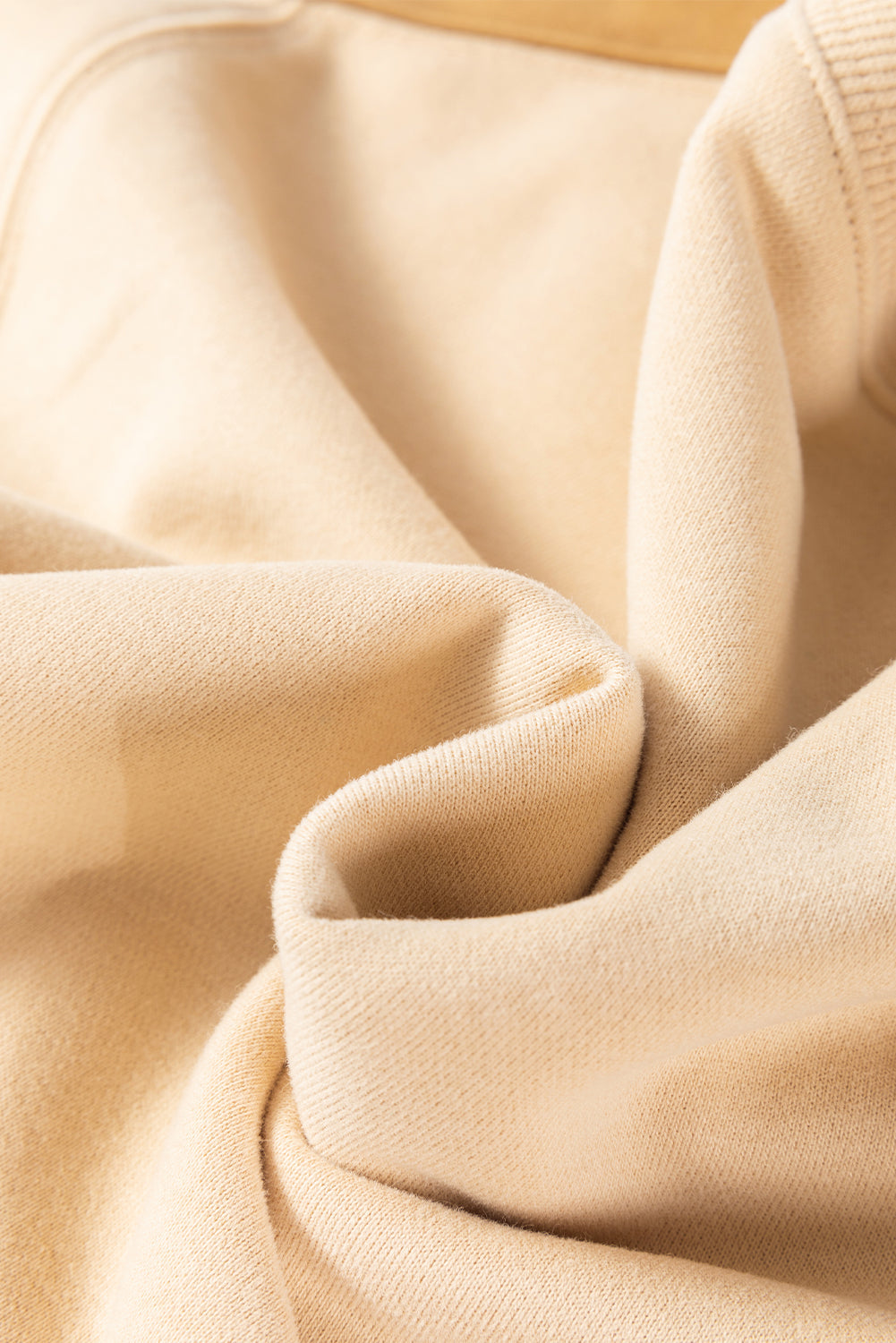 Amira | Beige Gestreept Patchwork Losvallende Schouder Sweatshirt voor Dames