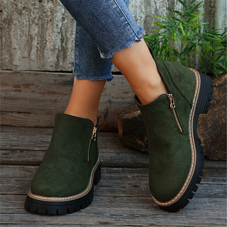 TrendSole | Bottes orthopédiques en cuir pour femmes – fermeture éclair latérale, confortables et tendance
