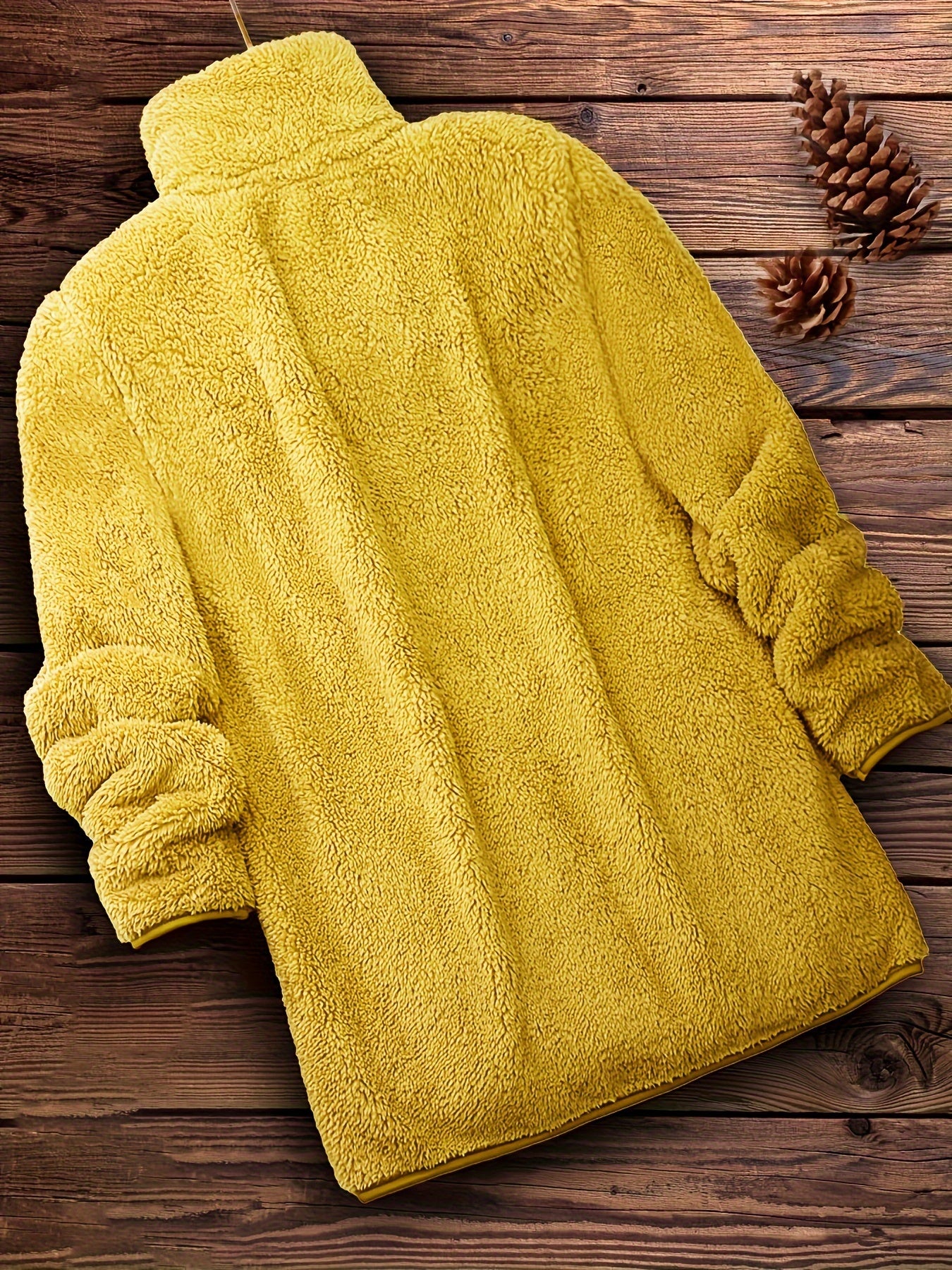 Maren | Teddyjas met rits voor dames - Casual Effen Winterjas - Warme Winterjas met lange mouwen voor koud weer