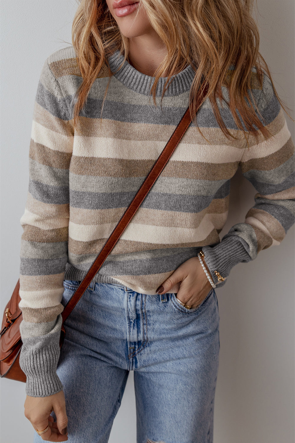 Josefine | Gebreide trui met levendige gekleurde strepen