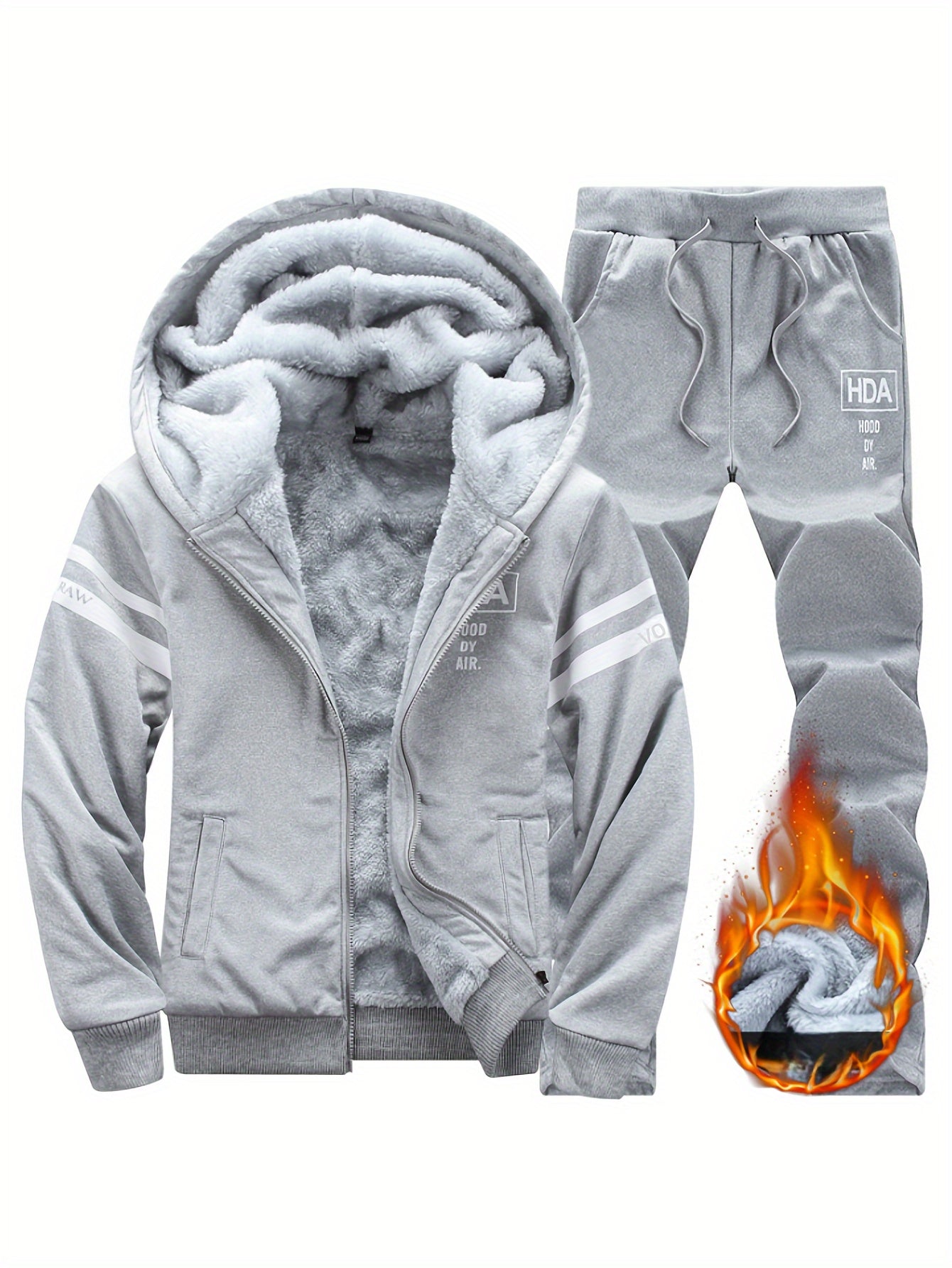 Marlowe | Heren fleecegevoerde hoodie & joggerset - warm, winters trainingspak