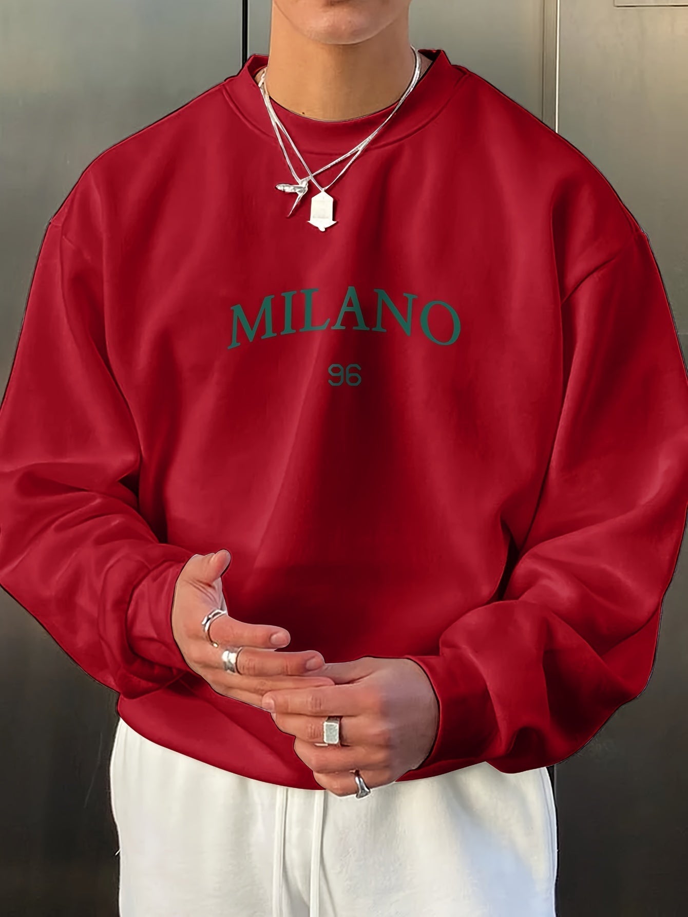 Dasric | Heren sweatshirt met lettersprint – Stijlvolle casual trui, oversized pasvorm