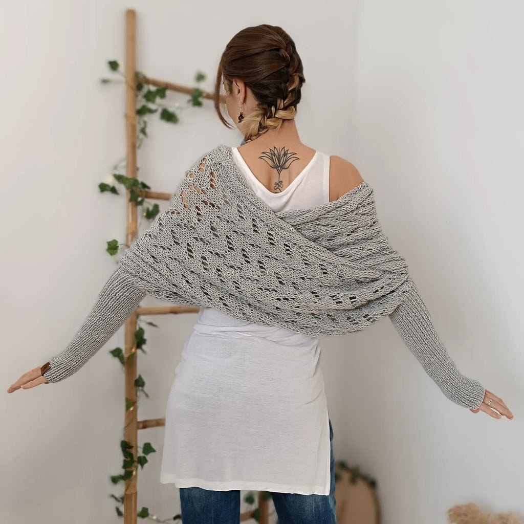 Winifred | Gebreide omslagdoek voor dames – Comfortabele oversized gebreide sjaal voor herfst en winter