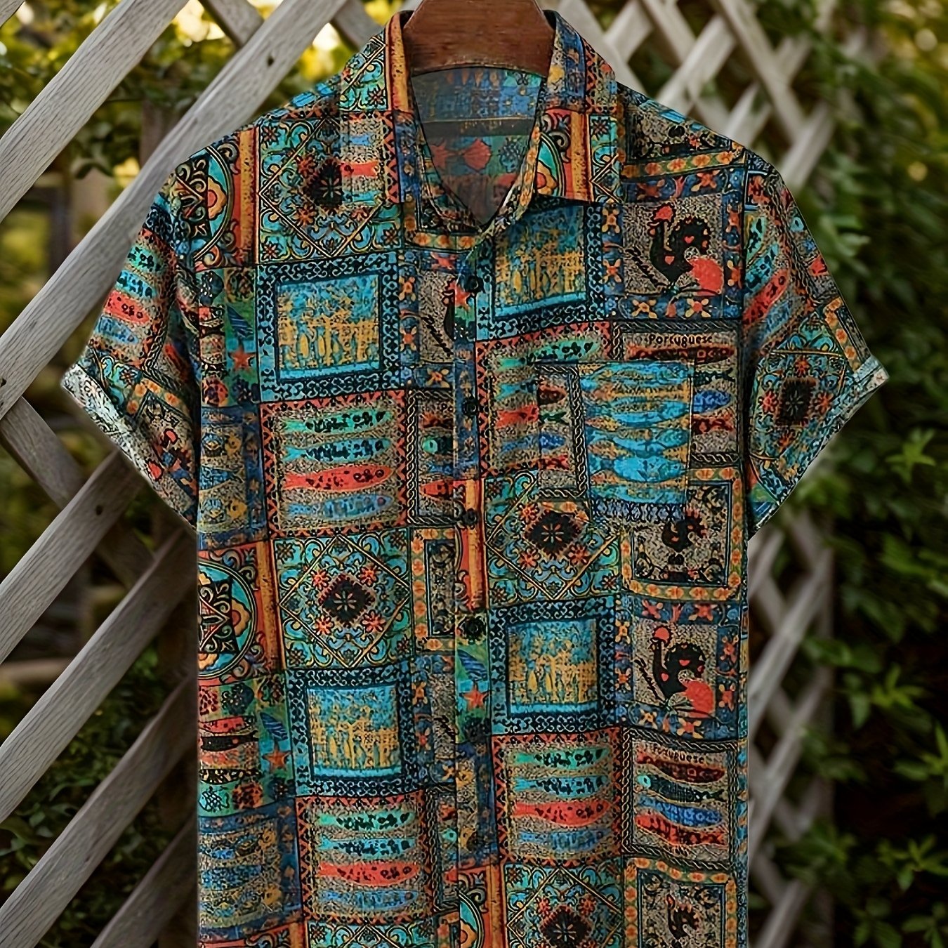 Cavan | Herenoverhemd met tribale print – Losvallend, etnisch, casual, korte mouwen, met knopen