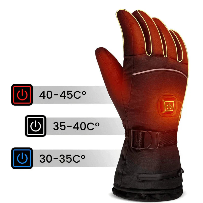 BlazeHands | Gants d'hiver chauffants électriques imperméables unisexes – Écran tactile, chaleur réglable