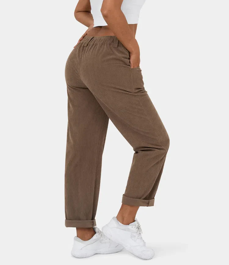 Judita | Pantalon en velours côtelé taille haute pour femme - confortable, élégant et polyvalent