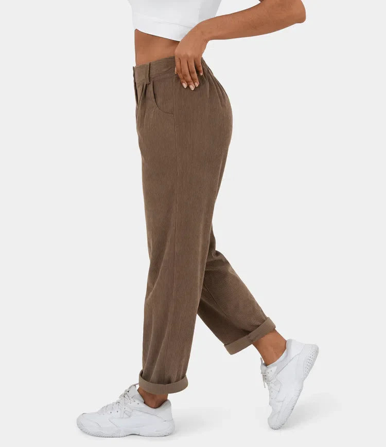 Judita | Pantalon en velours côtelé taille haute pour femme - confortable, élégant et polyvalent