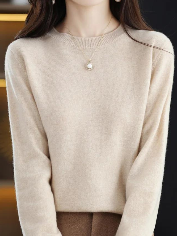 Sanne | Elegante merinowollen trui, zacht en ademend, lichtgewicht gebreide pullover