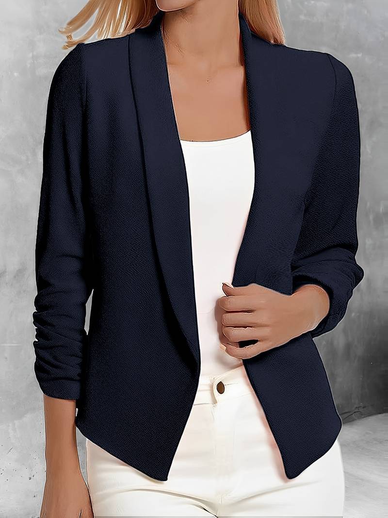 Ewelina | Classic Open Front Blazer - Elegant Long Sleeve Jacket