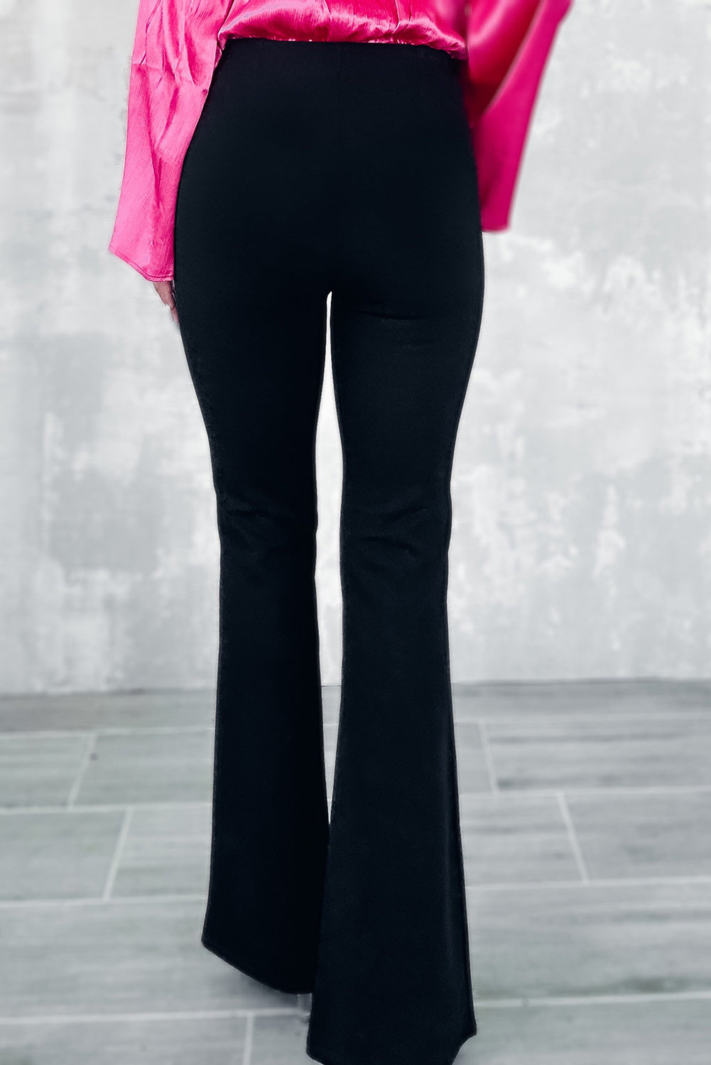 Ciri | Zwarte split Front Flare Broek - Elegante Hoge Taille Uitlopende Broek