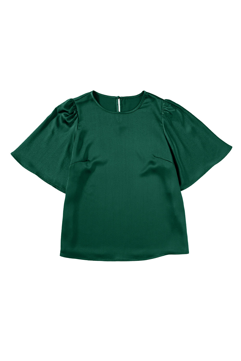 Misty | Elegante satijnen blouse met sleutelgat achter