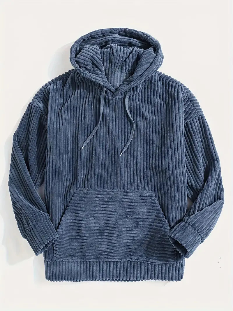 Berthar | Heren corduroy sweater met capuchon – Casual trui met lange mouwen voor herfst en winter
