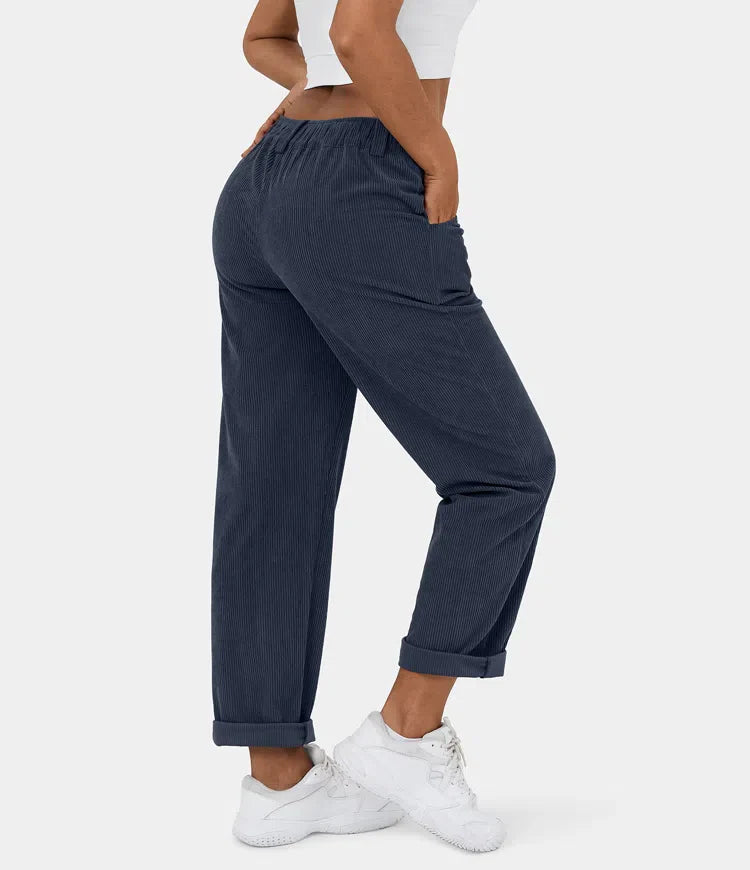 Judita | Pantalon en velours côtelé taille haute pour femme - confortable, élégant et polyvalent