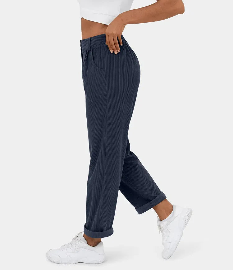 Judita | Pantalon en velours côtelé taille haute pour femme - confortable, élégant et polyvalent