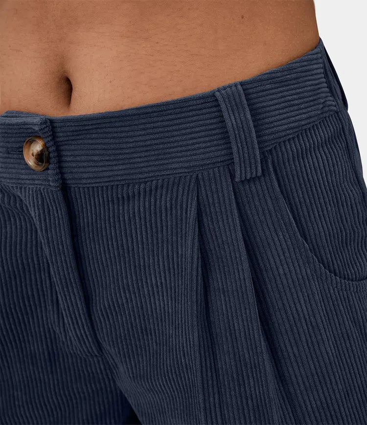 Judita | Pantalon en velours côtelé taille haute pour femme - confortable, élégant et polyvalent