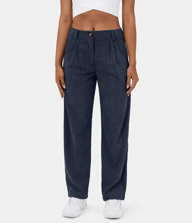 Judita | Pantalon en velours côtelé taille haute pour femme - confortable, élégant et polyvalent