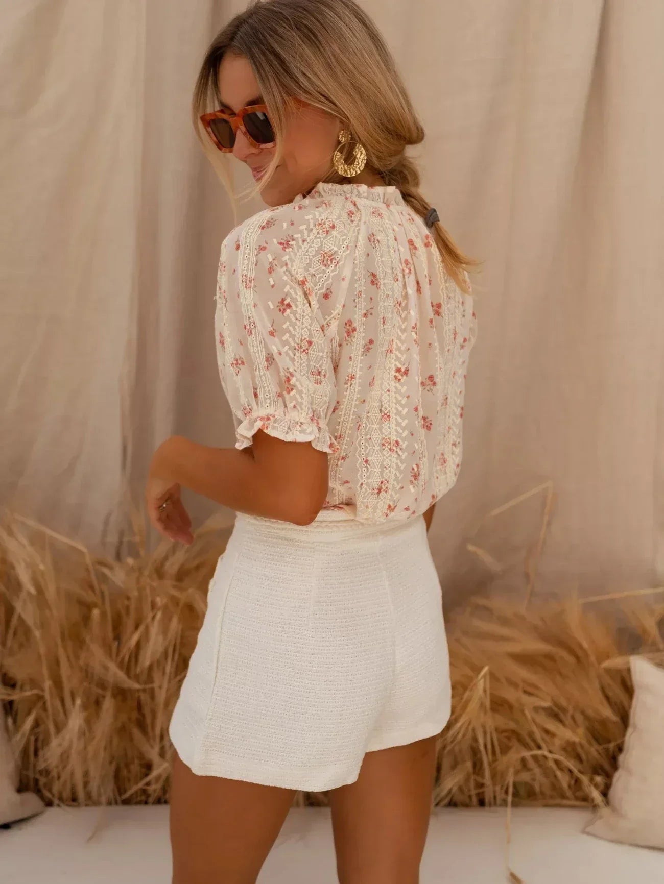 Velinaes | Bloemenblouse voor dames – Elegante zomertop met print – Lichtgewicht casual shirt