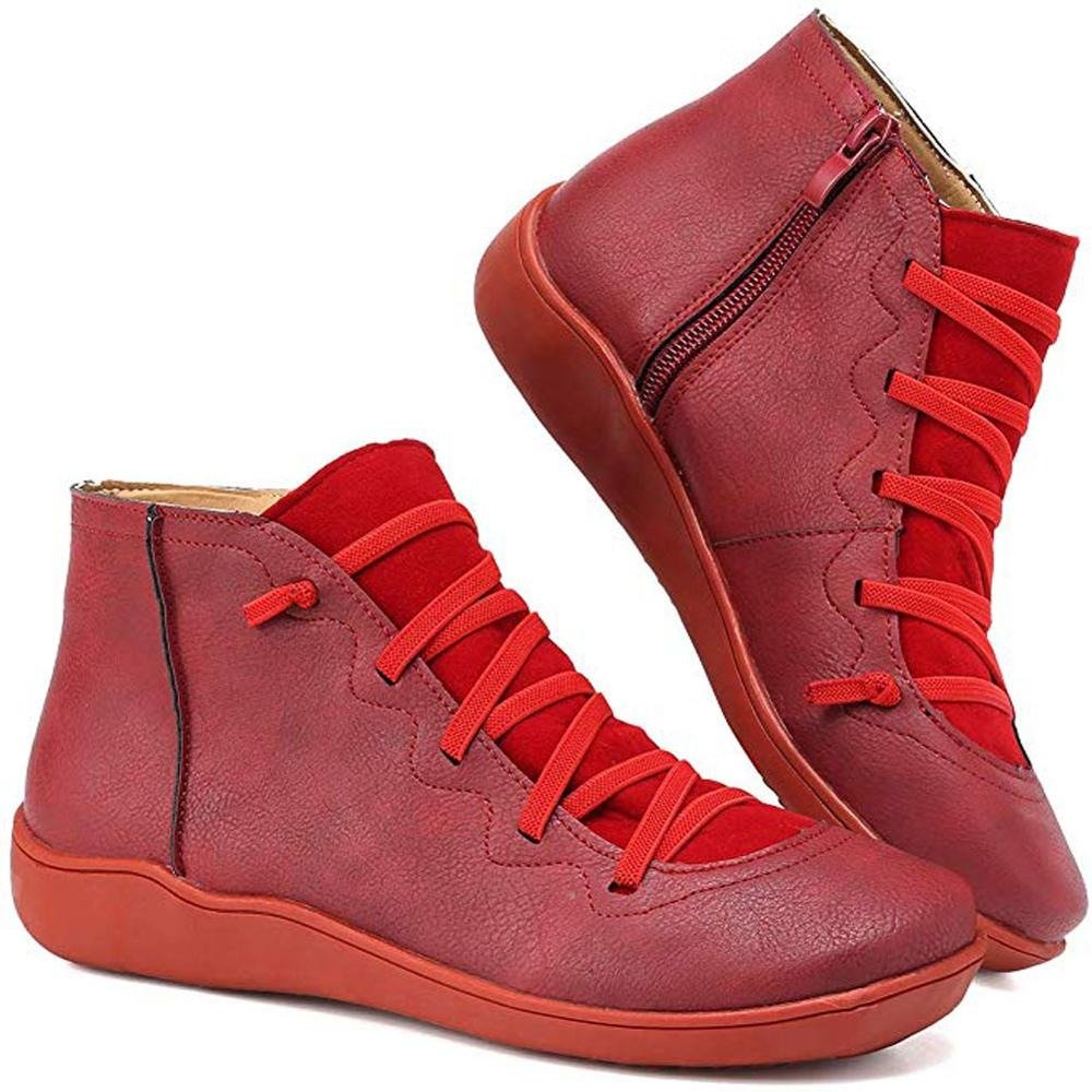 Orthea | Bottines orthopédiques en cuir pour femmes – Bottes confortables à fermeture éclair
