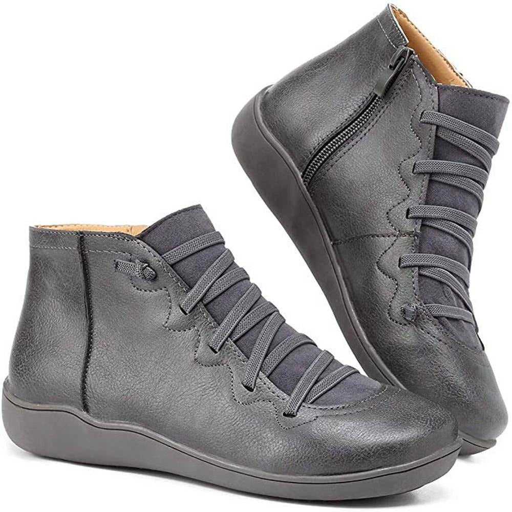 Orthea | Bottines orthopédiques en cuir pour femmes – Bottes confortables à fermeture éclair
