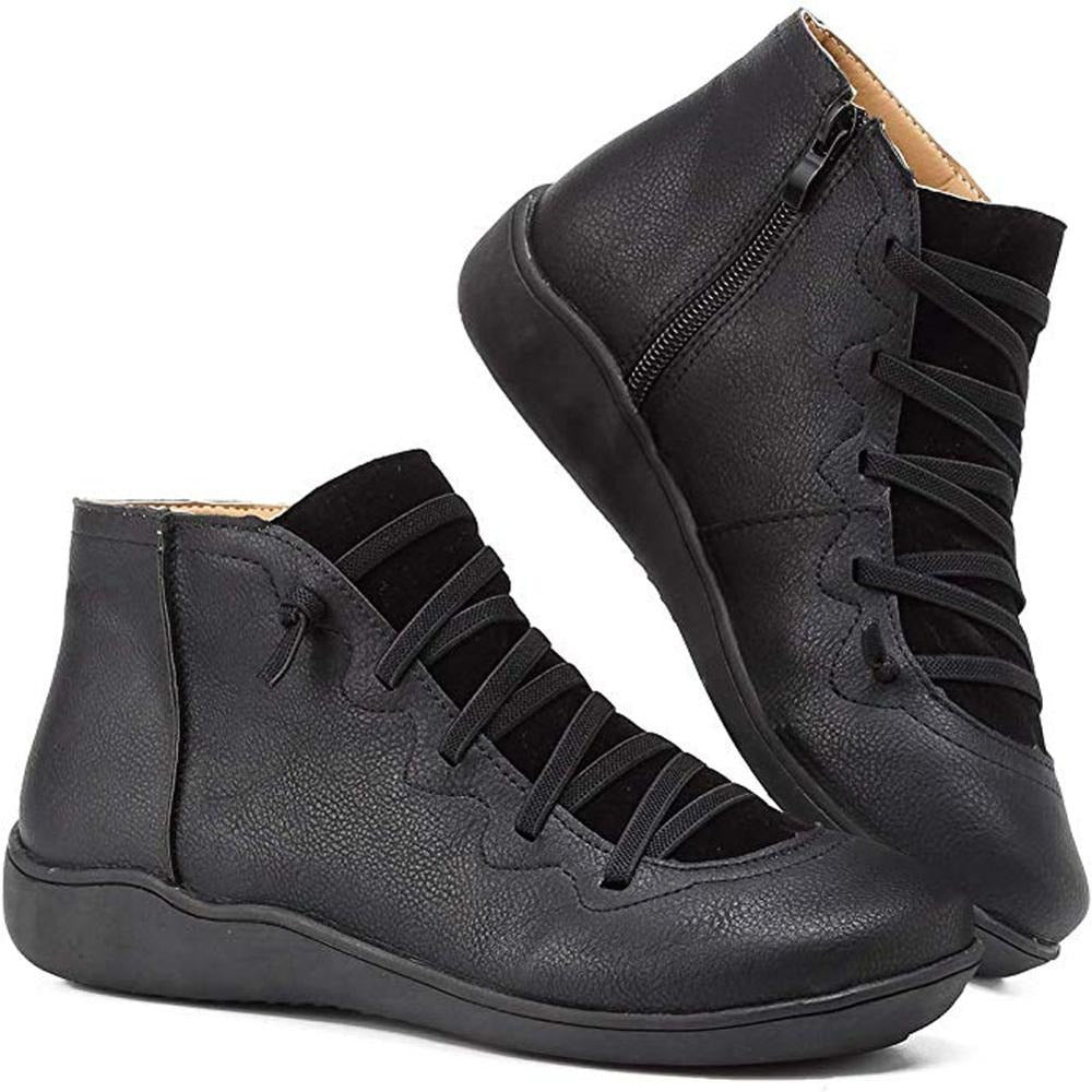 Orthea | Bottines orthopédiques en cuir pour femmes – Bottes confortables à fermeture éclair
