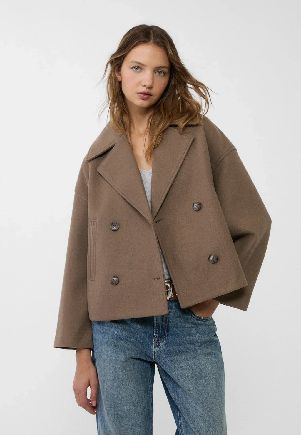 Serelle | Korte damesjas met dubbele knoopsluiting – Stijlvolle casual bovenkleding, klassiek ontwerp