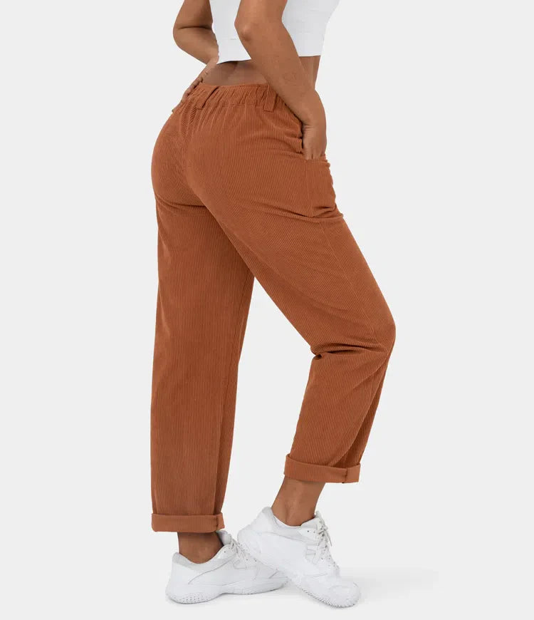 Judita | Pantalon en velours côtelé taille haute pour femme - confortable, élégant et polyvalent