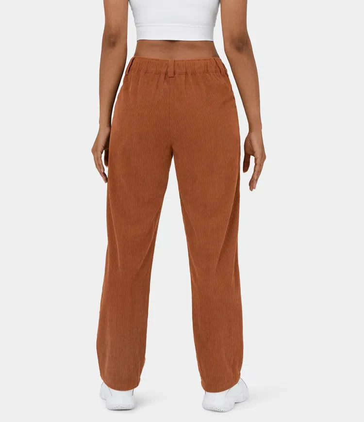 Judita | Pantalon en velours côtelé taille haute pour femme - confortable, élégant et polyvalent