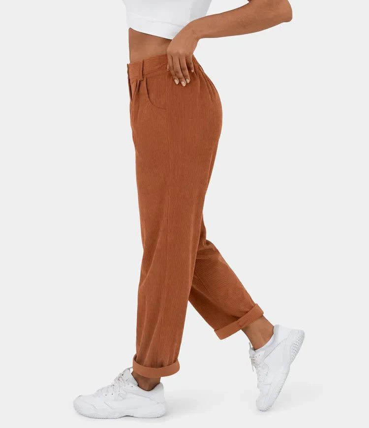 Judita | Pantalon en velours côtelé taille haute pour femme - confortable, élégant et polyvalent