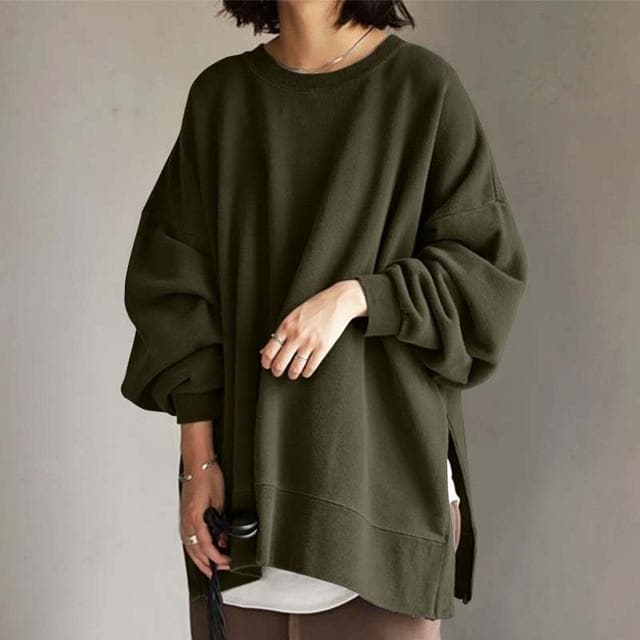 Rhiannon | Oversized trui voor dames – casual, lang, elegant, hoogwaardig breisel, zacht, comfortabel