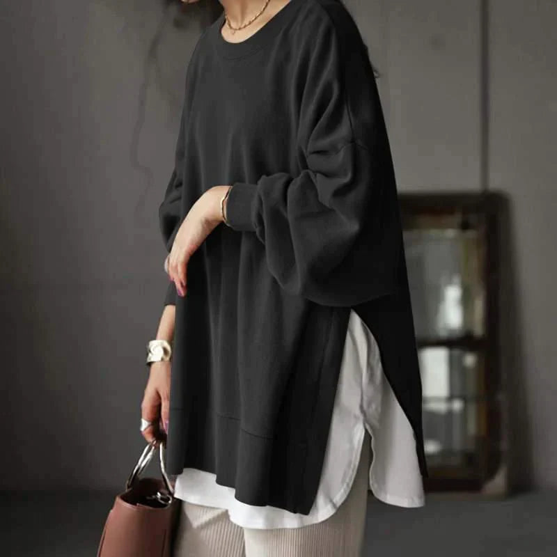 Rhiannon | Oversized trui voor dames – casual, lang, elegant, hoogwaardig breisel, zacht, comfortabel