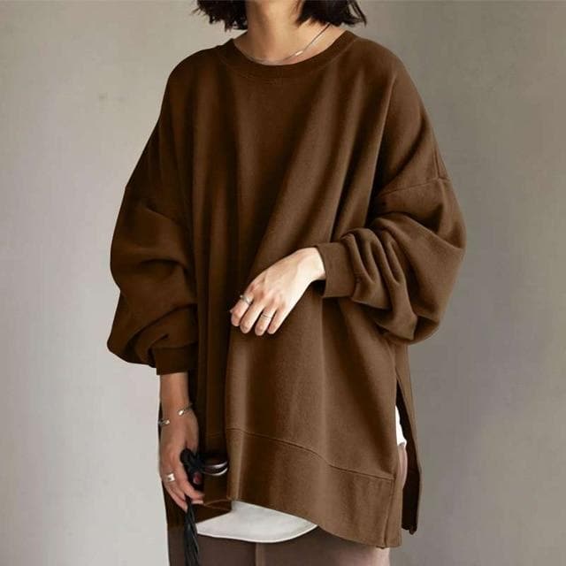 Rhiannon | Oversized trui voor dames – casual, lang, elegant, hoogwaardig breisel, zacht, comfortabel