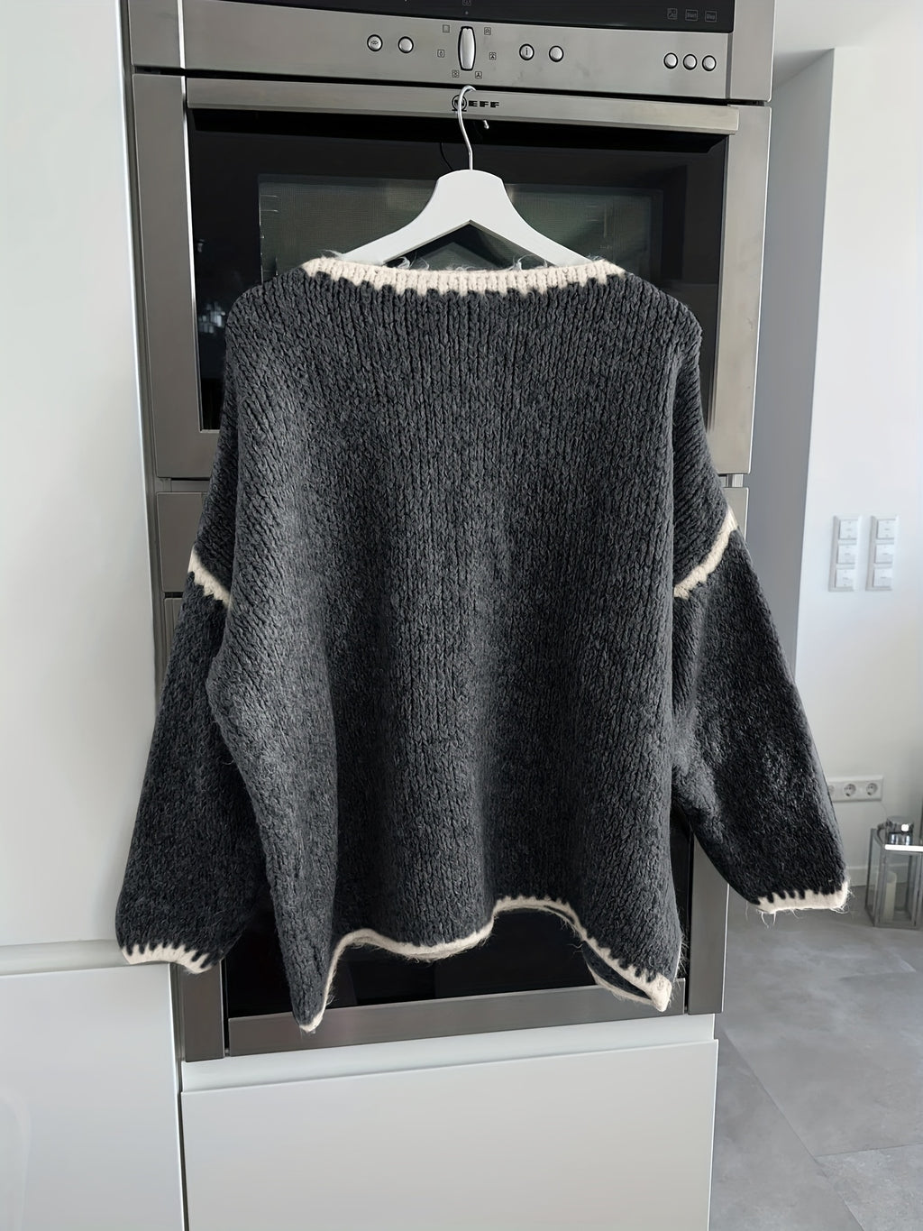 Casimira | Gebreide dames trui met oversized kleurenblokken - Pullover met lange mouwen