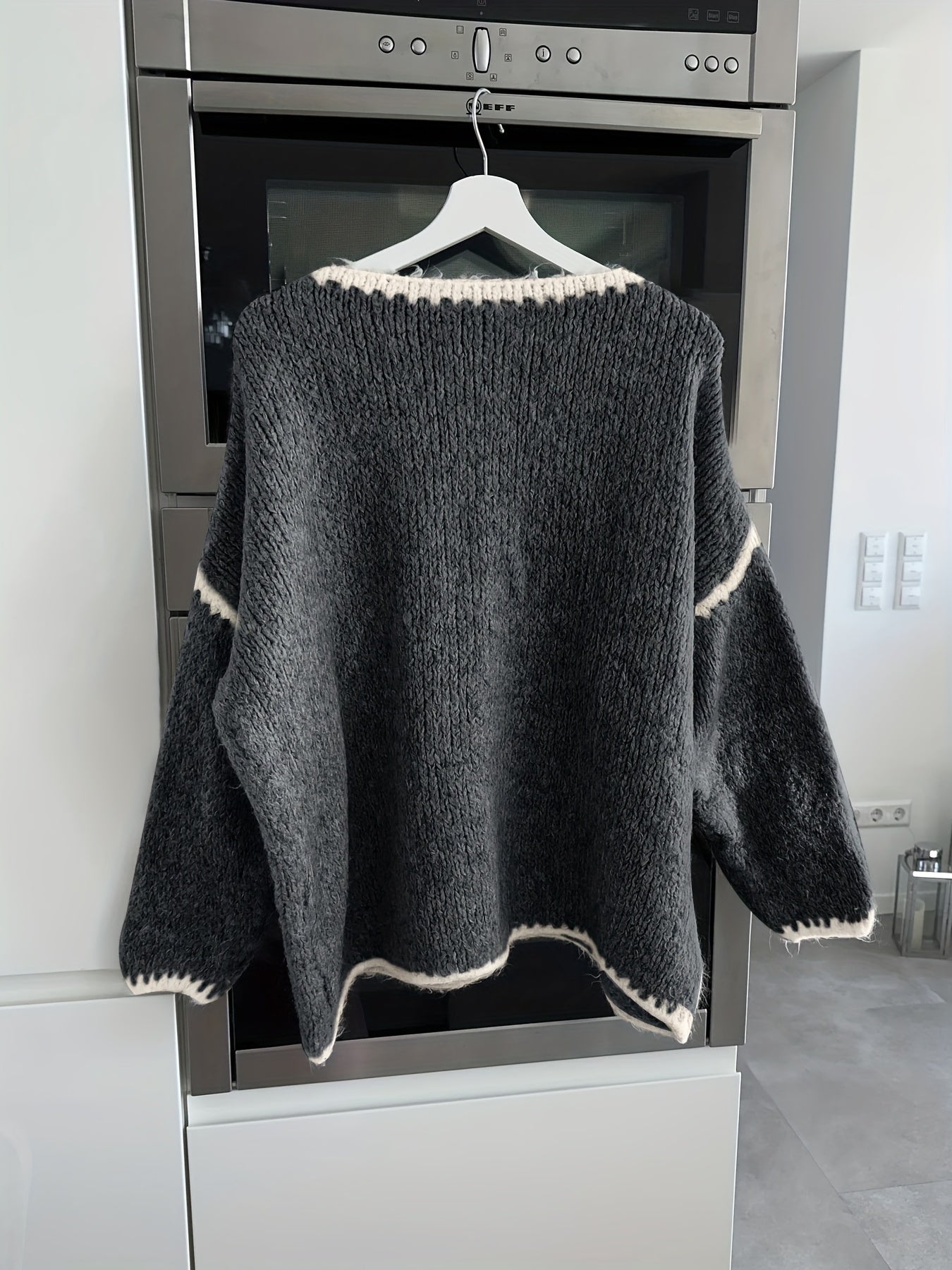 Casimira | Gebreide dames trui met oversized kleurenblokken - Pullover met lange mouwen