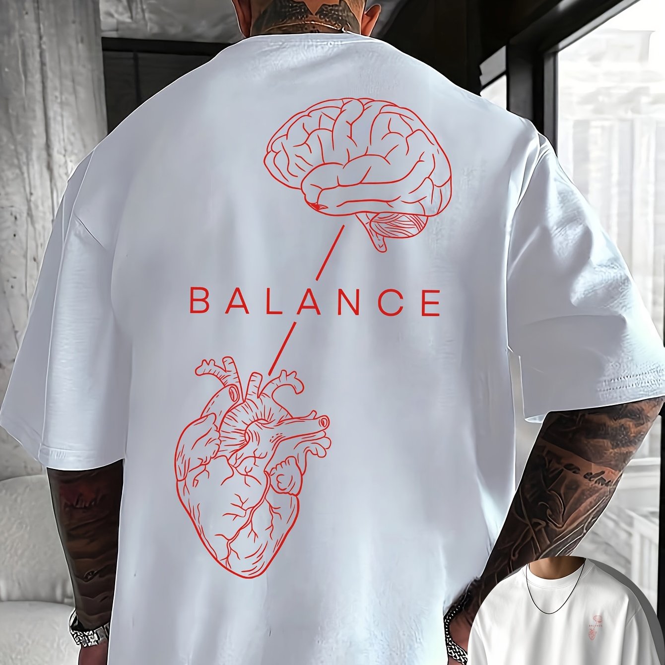 T-shirt à col rond avec impression créative à l'avant et à l'arrière, mode estivale pure et tendance à manches courtes, haut de style décontracté pour tous les jours, essentiel pour les loisirs en plein air, choix de cadeau idéal