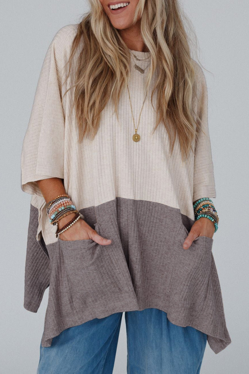 Makayla | Chic geribbelde gebreide poncho