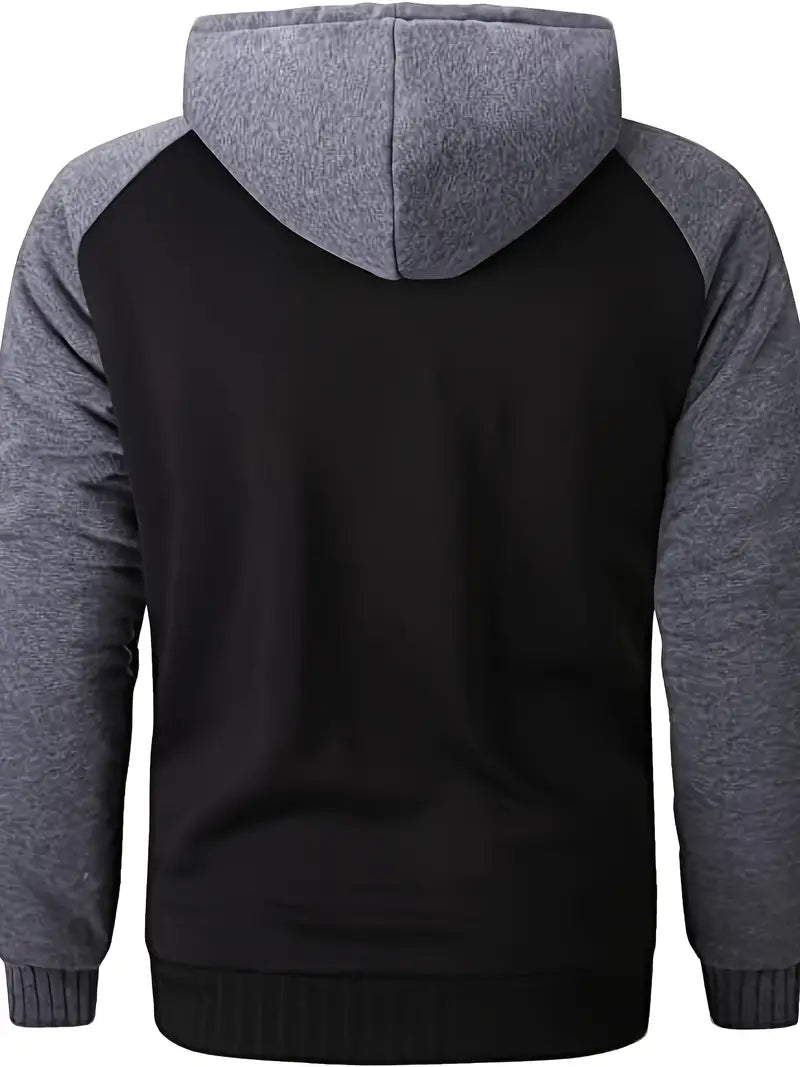 Andor | Heren fleece sweatshirt jack met capuchon - effen kleur, lange mouwen, casual warme bovenkleding