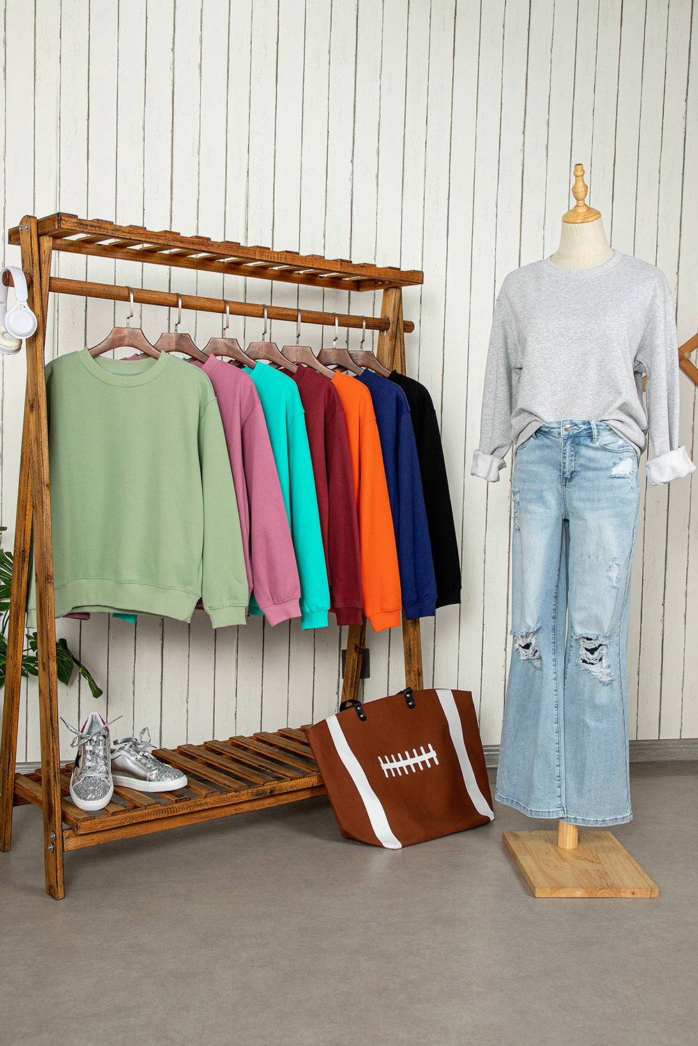 Jozina | Klassieke en eenvoudige effen fleece trui