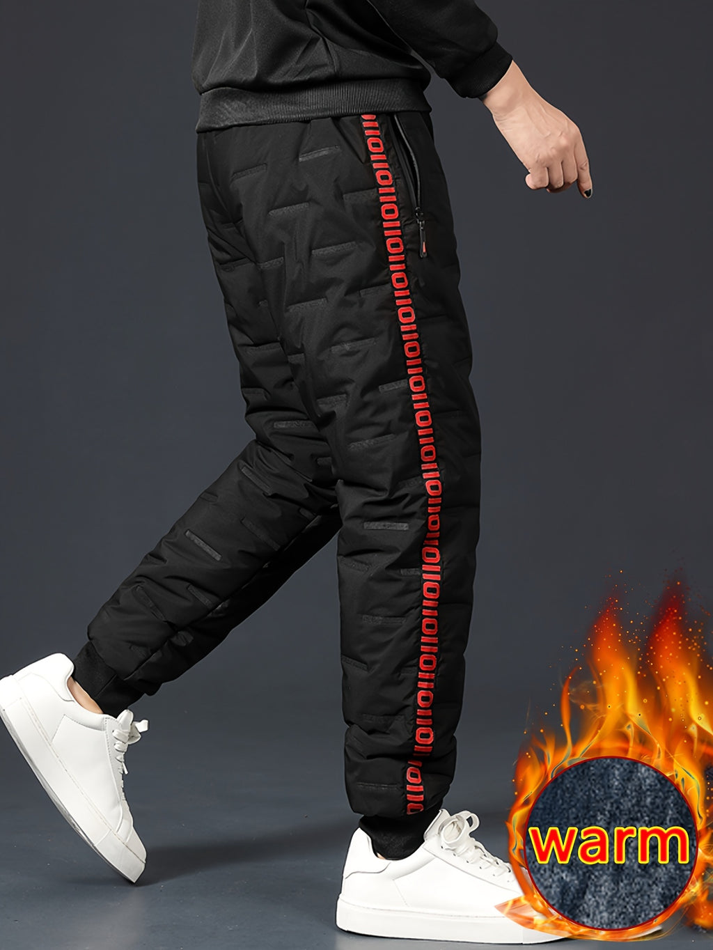 Casper | Heren fleece gevoerde winter jogger broek met rits en koord - warme sportbroek voor buiten activiteiten