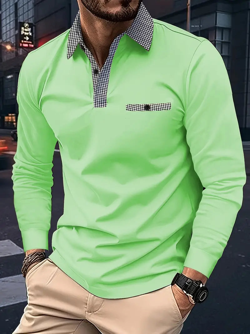 Cassiel | Polo à manches longues pour homme – Chemise classique et décontractée, confortable et respirante