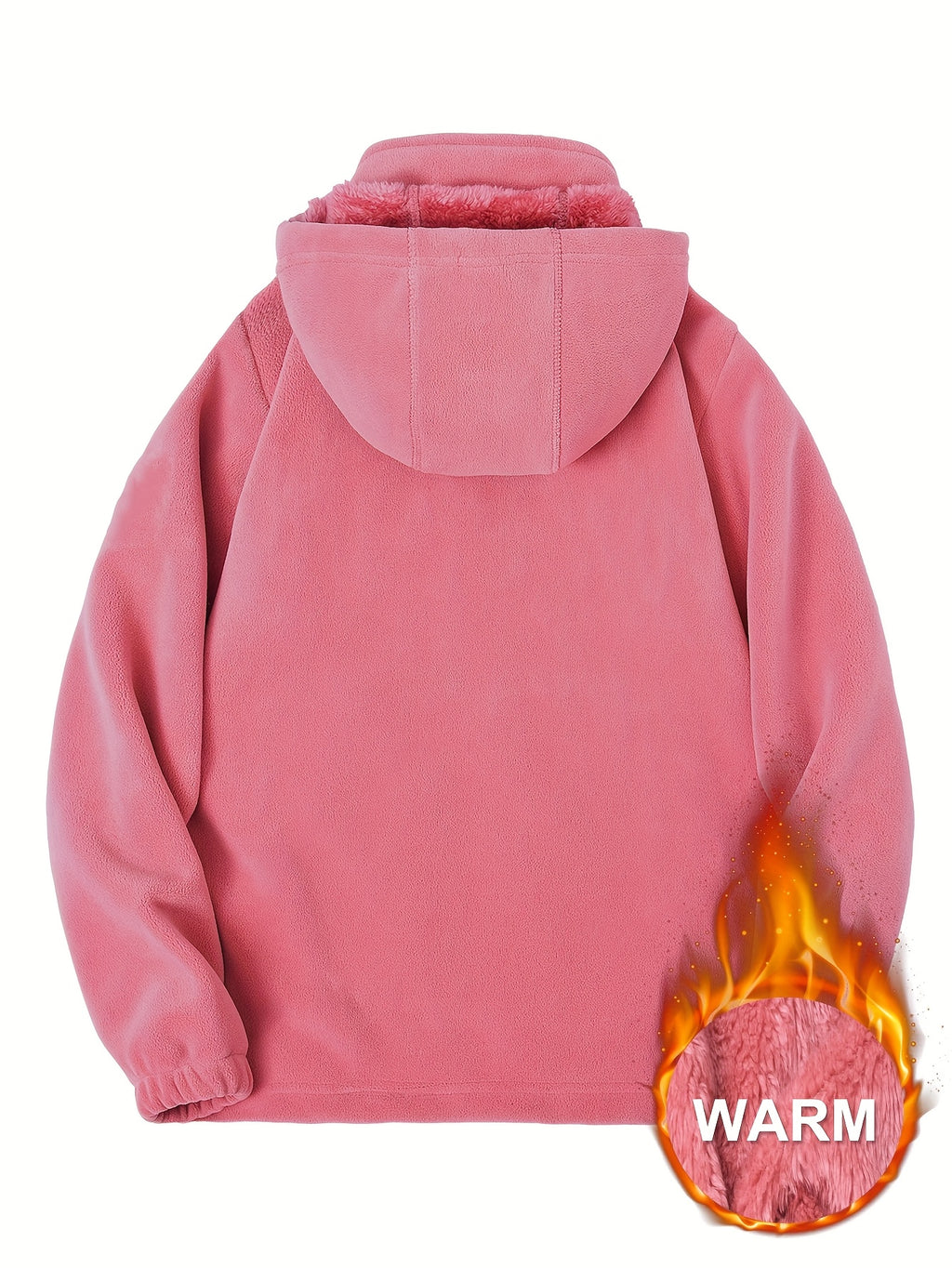 Aislyn | Fleece winterjas voor dames - Warme jas met capuchon, dikke voering, zakken met rits, normale pasvorm
